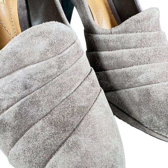 Clarks Collection Womens Narine Flora Pump 7.5 Taupe Leather Suede Cushion Shoes - Picture 10 of 16